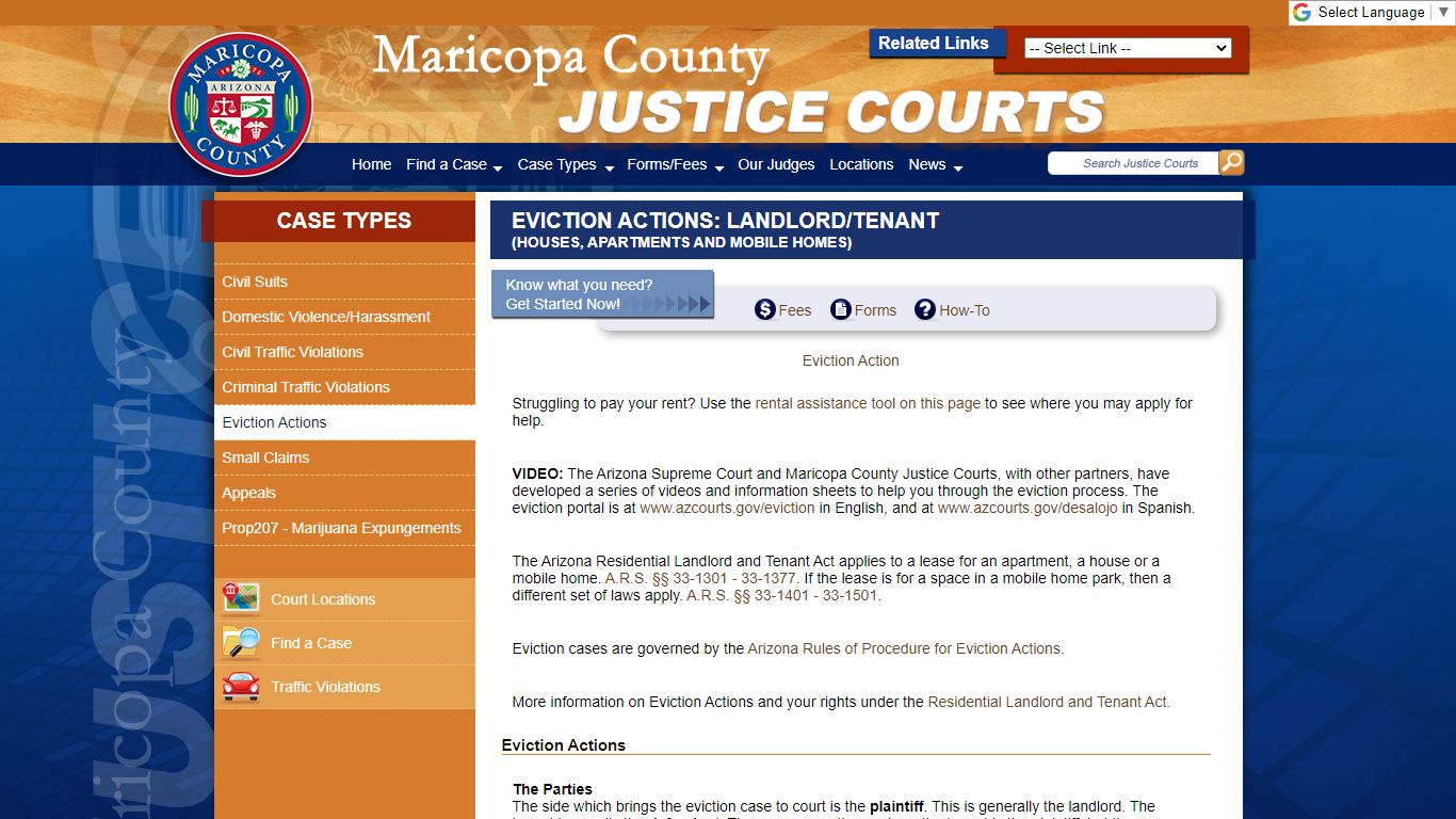 Eviction Actions - Maricopa County, Arizona